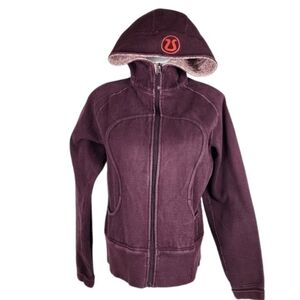 Lululemon Reversible  Scuba Hoodie Classic Remix Burgundy/Pink Pattern 2in1